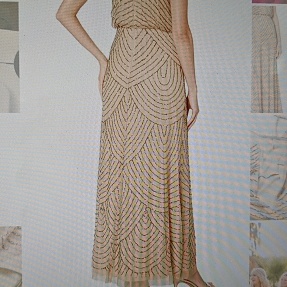 Adrianna Papell Women's Long Beaded Dress
